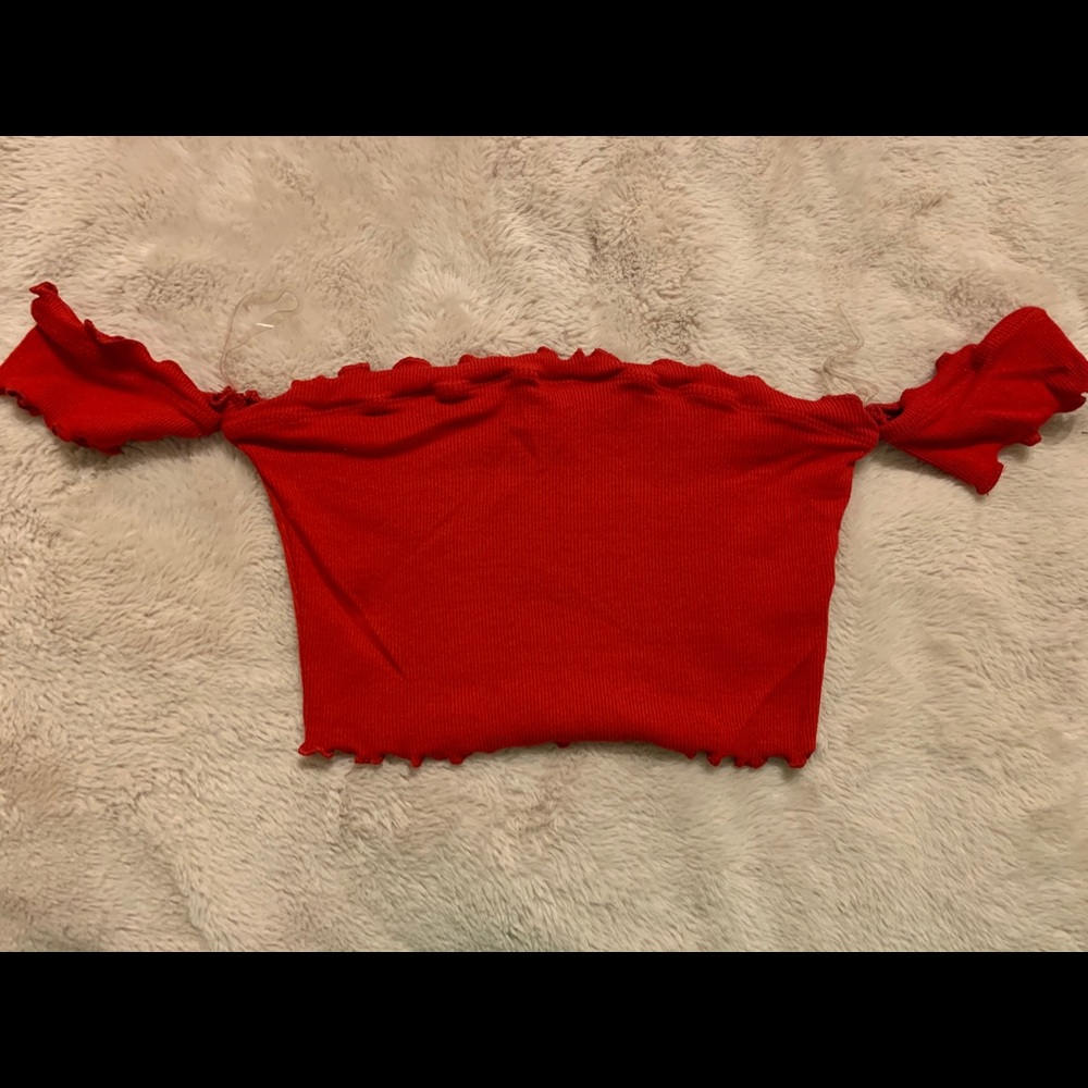 Cropped off the shoulder top